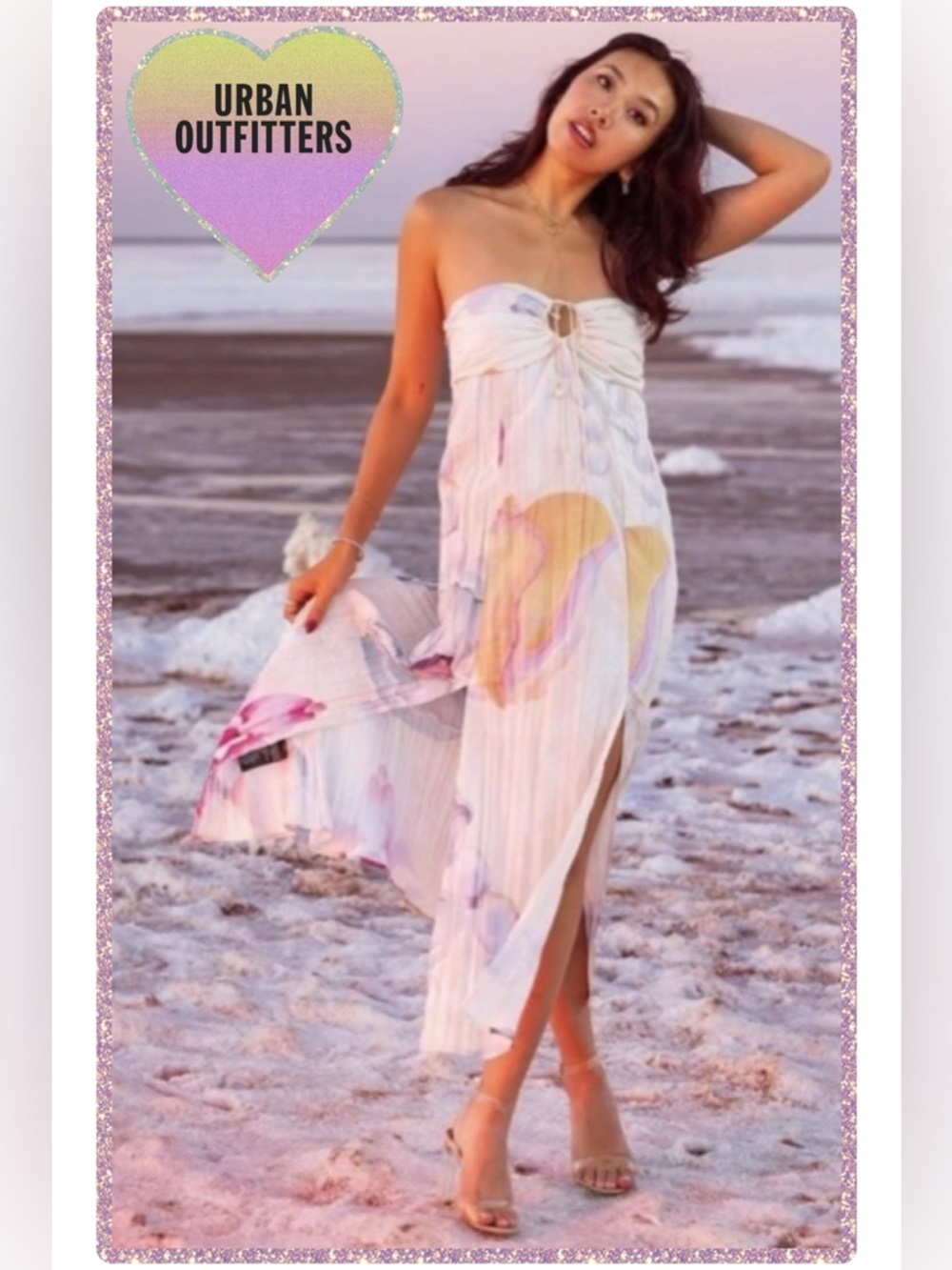 🆕 Urban Outfitters Silence +
Noise Kai Bandeau Strapless
Floral Midi Dress Large